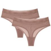 Triumph Truser 2P Tempting Sheer Highwaist String Beige polyester Medi...