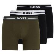 BOSS 3P Boxer Bold Brief Svart/Grønn bomull X-Large Herre