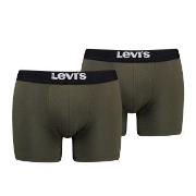 Levis 2P Men Solid Basic Boxer Brief Khaki bomull X-Large Herre