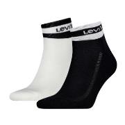 Levis Strømper 2P Mid Cut Stripe Socks Svart/Hvit Str 35/38