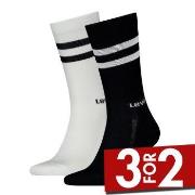 Levis Strømper 2P Regular Cut Stripe Socks Svart/Hvit Str 39/42