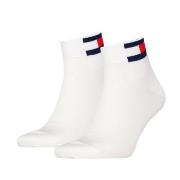 Tommy Men Uni Flag Quarter Sock Strømper 2P Hvit Str 43/46 Herre