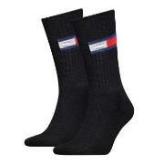 Tommy Men Uni TJ Flag Socks Strømper 2P Svart Str 43/46 Herre