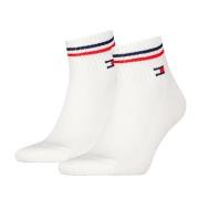 Tommy Men Uni TJ Iconic Quarter Socks Strømper 2P Hvit Str 43/46 Herre
