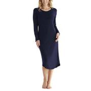 Damella Bamboo Plain Long Sleeve Nightdress Marine Bambus X-Large Dame