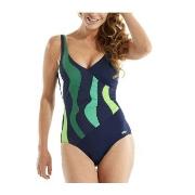 Damella Julia Basic Swimsuit Blå/Grønn 38 Dame