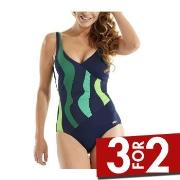 Damella Julia Basic Swimsuit Blå/Grønn 54 Dame