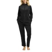 Damella Velour Plain Suit Svart Small Dame