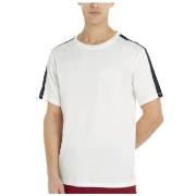 Tommy Hilfiger Established Stripe Sleeve T Shirt Hvit/Marine bomull Me...