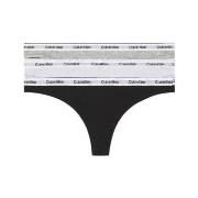 Calvin Klein Truser 3P Modern Logo Thongs Hvit/Grå bomull Large Dame