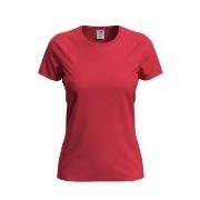 Stedman Comfort-T Crew Neck T-shirt Rød bomull Medium Dame