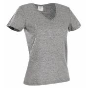 Stedman Classic V-Neck Women T-shirt Gråmelerad bomull XX-Large Dame