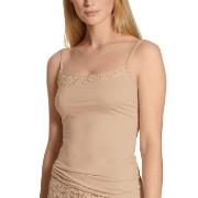Calida Natural Comfort Lace Spaghetti Top Beige bomull Large Dame