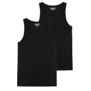 Bread and Boxers Ribbed Tank Top 2P Svart økologisk bomull XX-Large He...