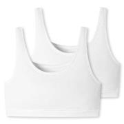 Schiesser BH 2P 95-5 Organic Cotton Bustier Top Hvit bomull 34 Dame