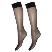 Decoy Strømper 2P Soft Lux 15 DEN Knee-high Socks Svart polyamid One S...