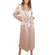 Lady Avenue Pure Silk Long Robe Perlhvit silke XX-Large Dame