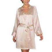 Lady Avenue Pure Silk Short Kimono Perlhvit silke X-Small Dame