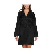 Lady Avenue Satin Short Kimono Svart XX-Large Dame