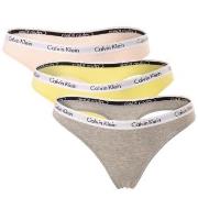 Calvin Klein Truser 6P Carousel Thongs Rosa/Gul bomull Small Dame