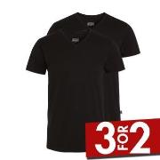 Jockey 2P V-Neck T-Shirt Svart bomull Large Herre
