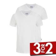 Jockey 2P V-Neck T-Shirt Hvit bomull Medium Herre