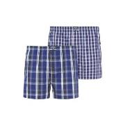 Jockey 2P Woven Boxer Shorts Marine Rutete bomull Large Herre