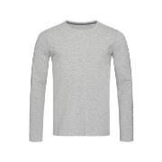 Stedman Clive Long Sleeve Gråmelerad ringspunnet bomull Small Herre