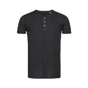 Stedman Shawn Henley T Shirt For Men Svart ringspunnet bomull XX-Large...