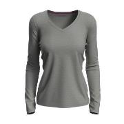 Stedman Claire V-neck Long Sleeve Gråmelerad ringspunnet bomull Small ...