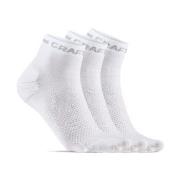 Craft Strømper 3P Core Dry Mid Socks Hvit nylon Str 43/45