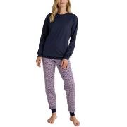 Calida Lovely Nights Pyjama With Cuff Marine/Rød bomull Large Dame