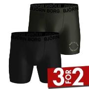 Björn Borg 2P Performance Boxer 1727 Svart polyester XX-Large Herre