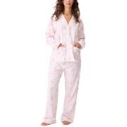 PJ Salvage Long Sleeve Flannel Pyjama Lysrosa bomull X-Large Dame