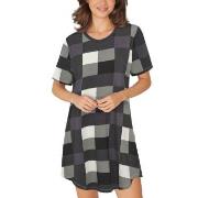 Lady Avenue Bamboo Bigshirt Grårutet Medium Dame