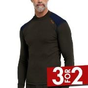 Dovre Folded Collar Baselayer Militærgrønn ull XX-Large Herre