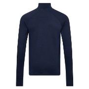 Dovre Wool Zip Single Jersey Marine ull Large Herre