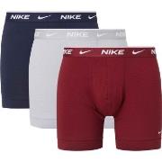 Nike 3P Everyday Cotton Boxer Blå/Rød bomull Small Herre