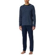 Schiesser Casual Essentials Long Pyjama Round Neck Mørkblå bomull X-La...