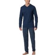 Schiesser Casual Essentials Long Sleeve Pyjamas Marine bomull Small He...