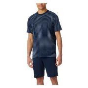 Schiesser Casual Essentials Short Sleeve Pyjama Mørkblå bomull Large H...