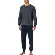 Schiesser Comfort Essentials Long Pyjamas Hvit/Marine bomull Large Her...