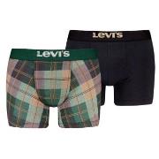 Levis 2P Plaid Aop Boxer Brief Svart/Grønn bomull X-Large Herre