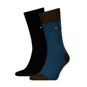 Tommy Hilfiger Strømper 2P Men Birdeye Sock Blå/Brun Str 43/46 Herre