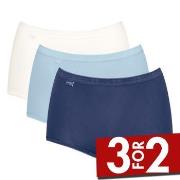 Sloggi Truser 3P Basic Plus Maxi Colored Marine/Blå bomull 40 Dame