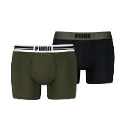 Puma 2P Everyday Placed Logo Boxer Svart/Grønn bomull XX-Large Herre