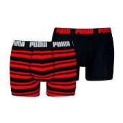 Puma 2P Heritage Stripe Boxer Svart/Rød bomull X-Large Herre