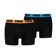 Puma 2P Men Everyday Basic Boxer Svart/Oransje bomull Small Herre