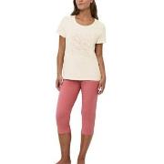 Triumph PK 02 Capri Pyjama Set Rosa/Beige bomull 38 Dame