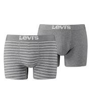 Levis 2P Base Stripe Boxer Grå bomull Small Herre